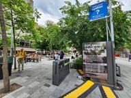 ساحة Esplanade Tranquille في الصيف وسط Montréal