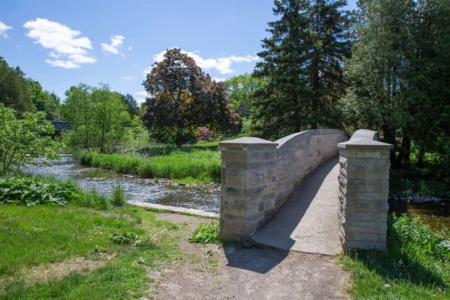 صورة من Webster Falls: شلال وجسر حجري في Spencer Gorge، ٢ من ٧